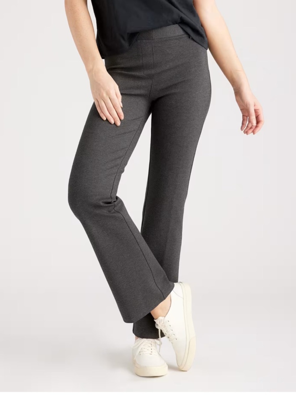 Quince Ultra-Stretch Ponte Bootcut Pants Charcoal Gray High-Rise Yoga Size Small
